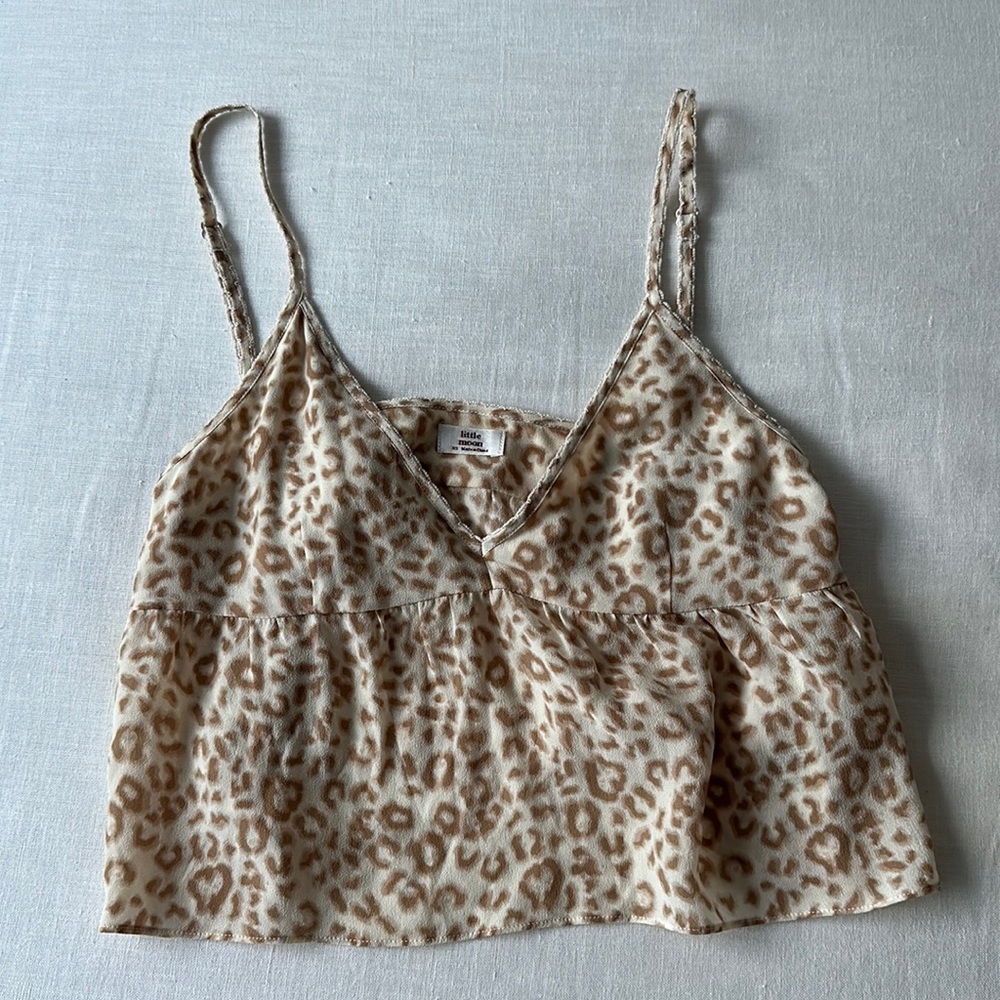 Aritzia little moon cropped leopard tank size xs